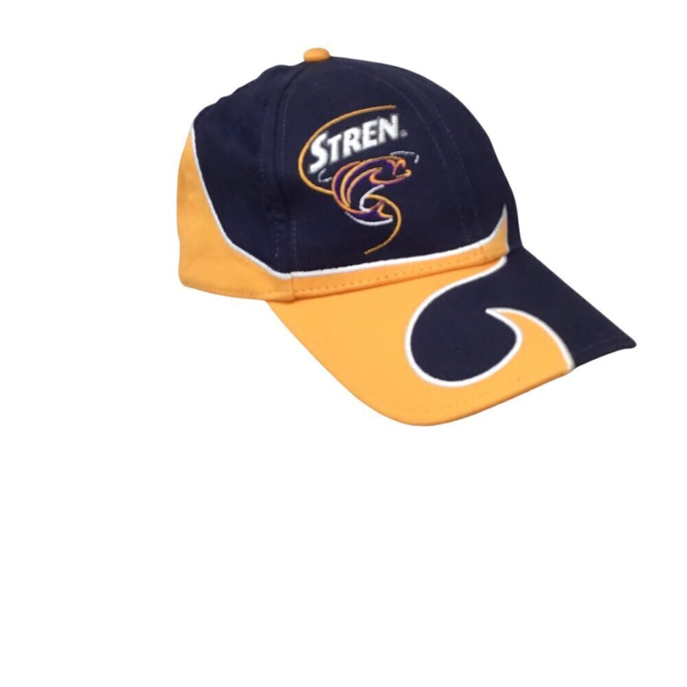 Stren Fishing Line NWOT Men's Hat Baseball Cap Logo Embroidered Flame Fish Bass